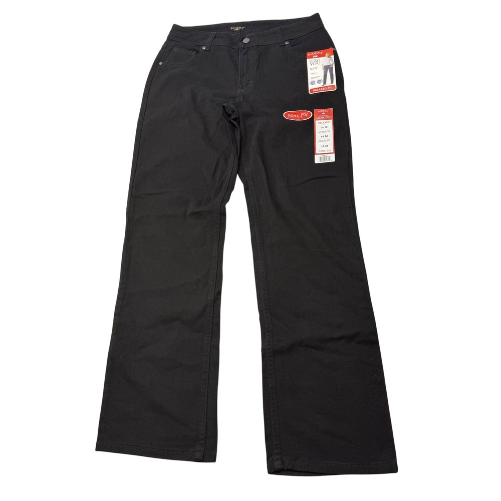 Riders by Lee Jeans Womens 14M Black Instantly Slims You Relaxed Fit Stretch